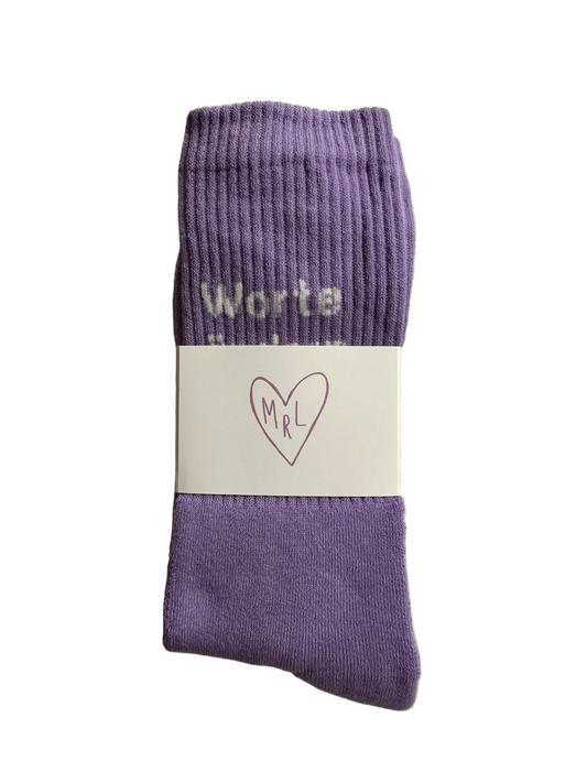 Worte ändern alles - Socken im Doppelpack Lila / Weiß