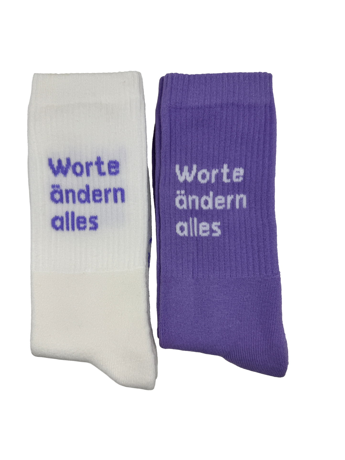 Worte ändern alles - Socken im Doppelpack Lila / Weiß
