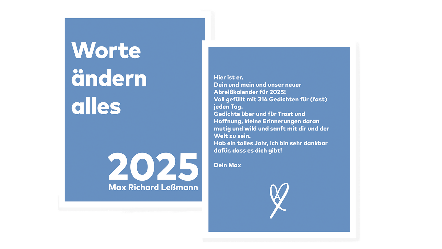 Vorbestellung: Max Richard Leßmann - Worte ändern alles - Abreißkalender 2025